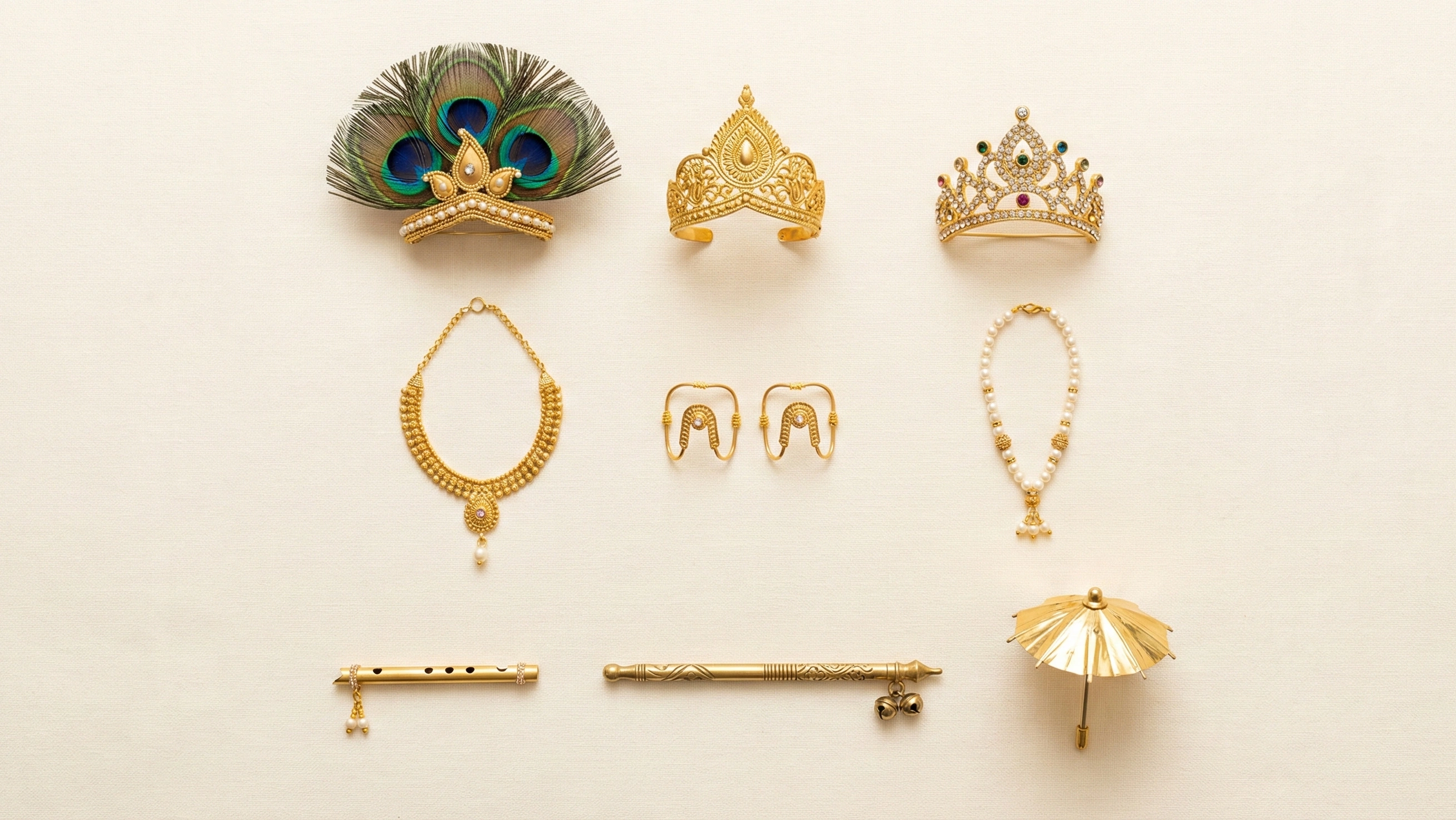 The Complete Laddu Gopal Accessories Guide: Headgear, Jewellery, Instruments and Seating — Gopalji Fashion Laddu Gopal poshak blog
