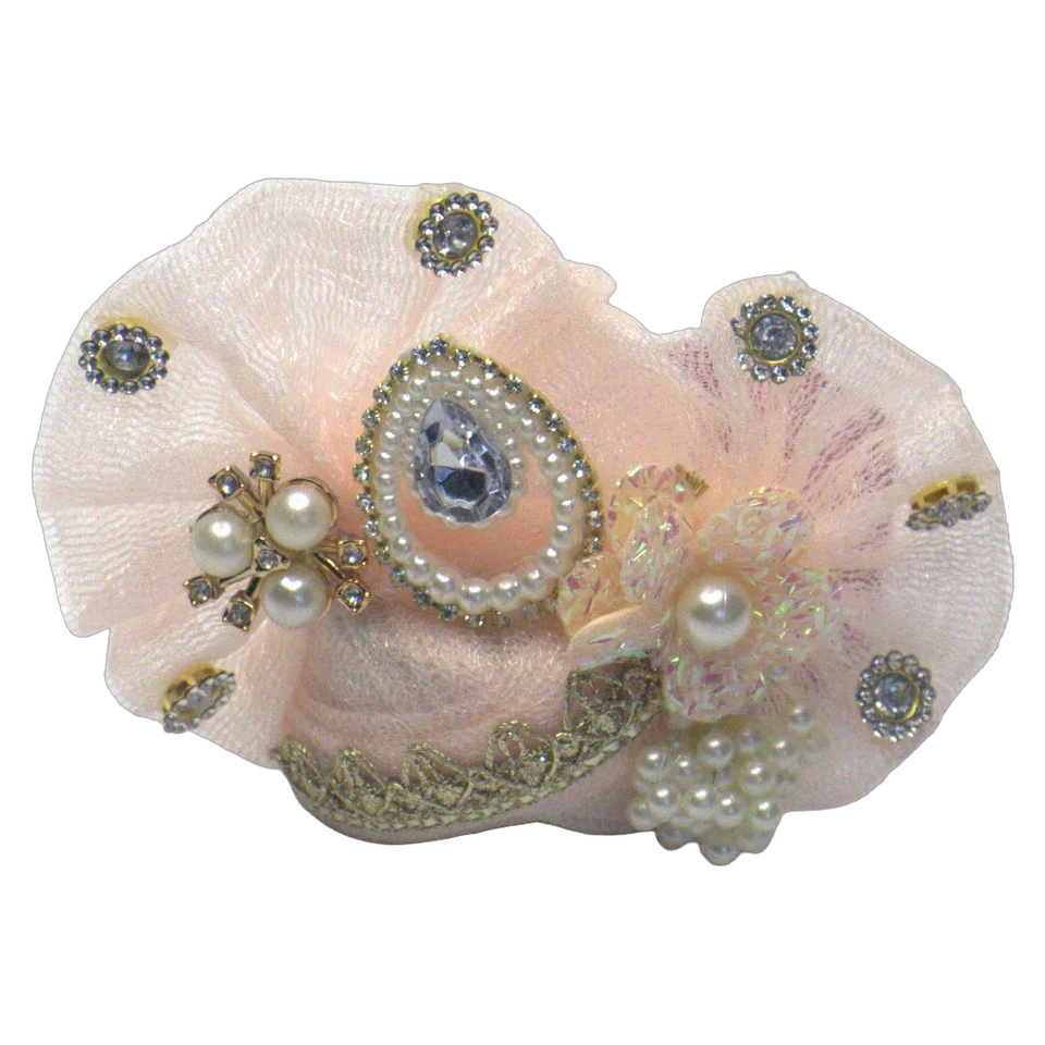 Peach Net Sequin Lace - Mukut