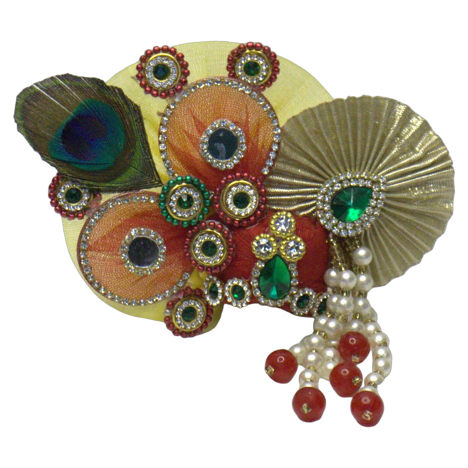 Yellow Net Rhinestone - Mukut