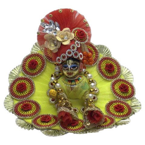 Lemon Yellow Net Beadwork - Main