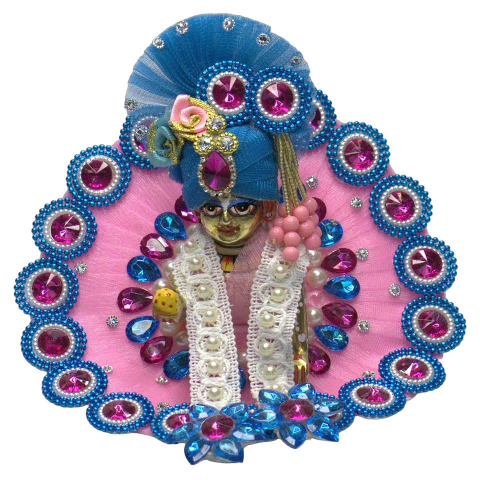 Pink Net Blue Beadwork - Main