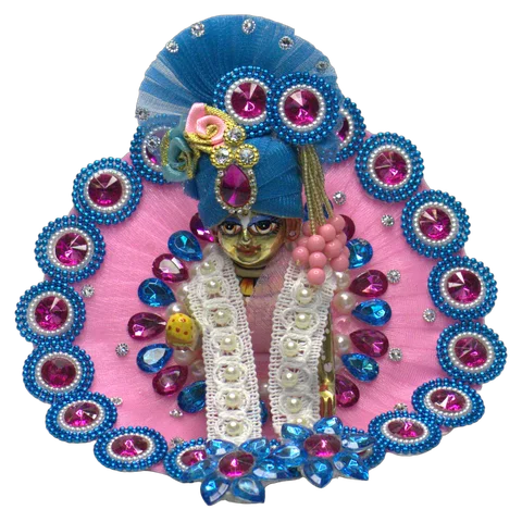 Pink Net Blue Beadwork - Main