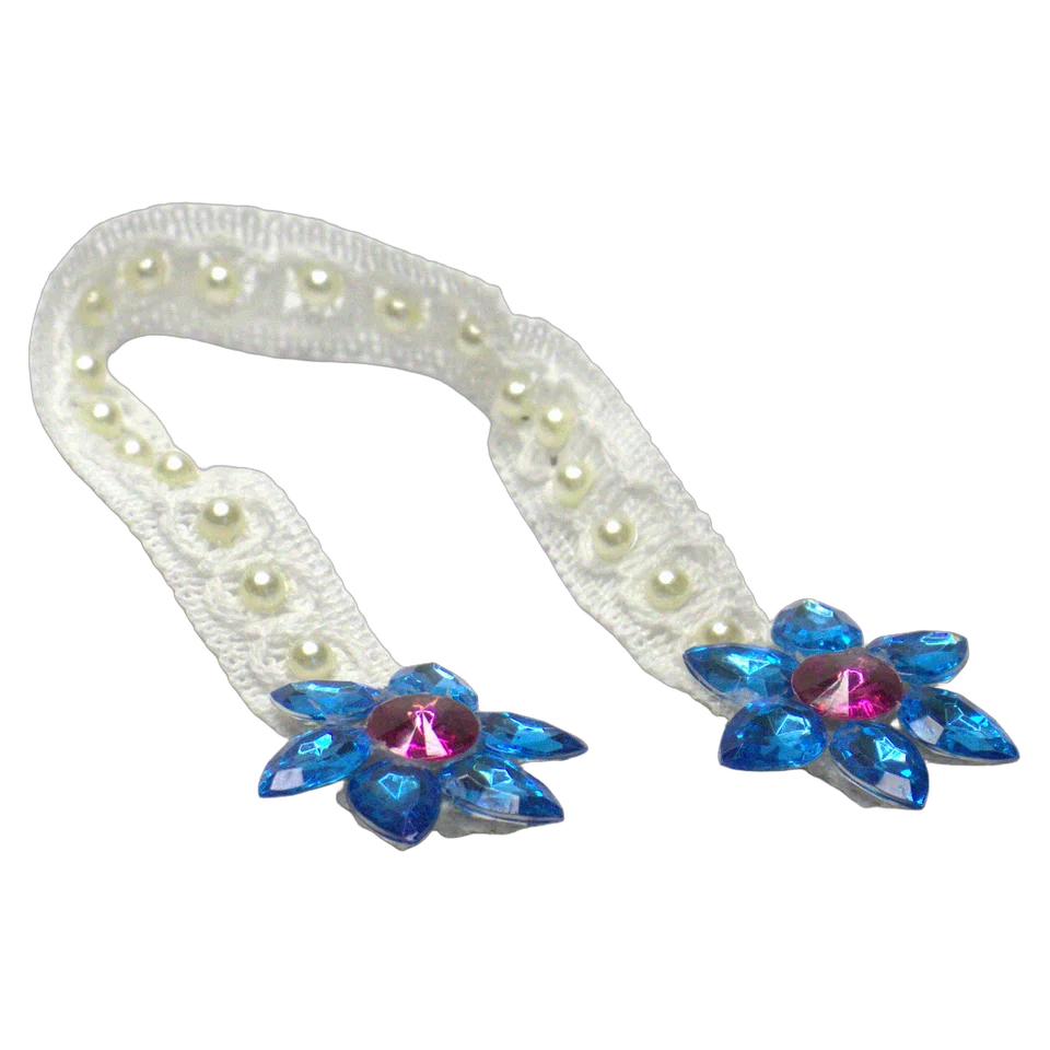 Pink Net Blue Beadwork - Patka