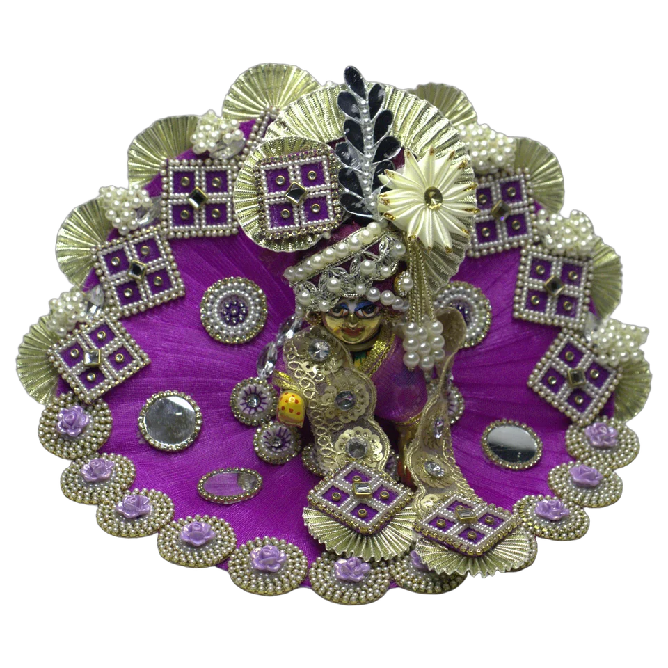 Rani Pink Net Pearl Kundan - Main