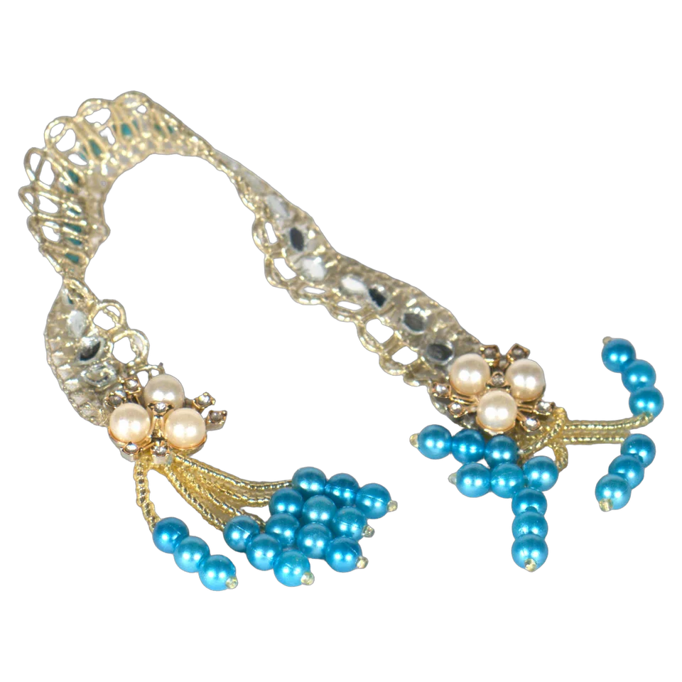 White Net Blue Lace Kodi - Patka