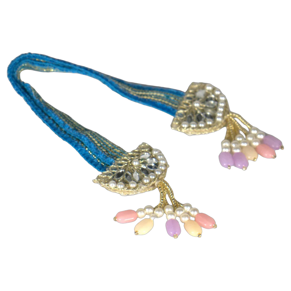 Sky Blue Net Feather Sequin - Patka