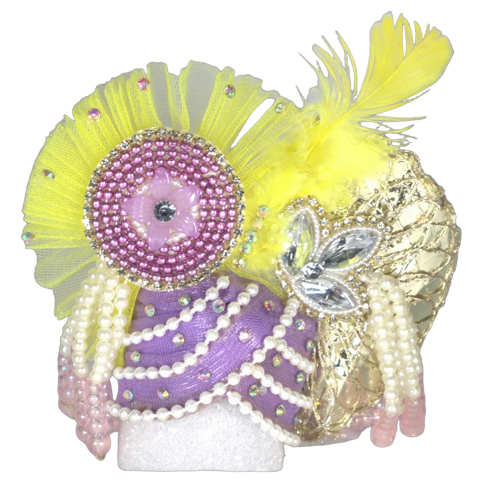 Lemon Yellow Net Pearl - Mukut