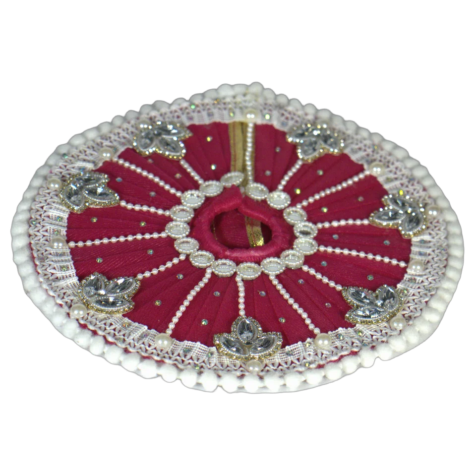Magenta Net Pearl Work - Dress